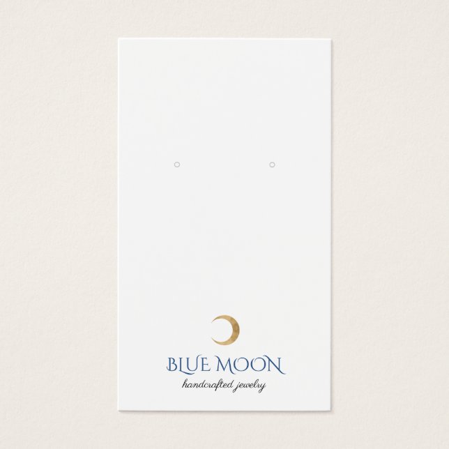 Typography Gold Moon Earring Jewelry Display Card (Front)
