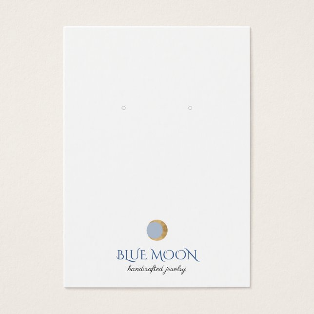 Typography Gold Moon Earring Jewelry Display Card (Front)