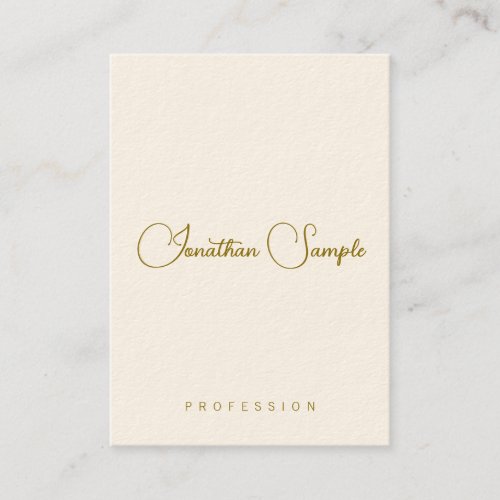 Typography Gold Text Template Modern Vertical Business Card