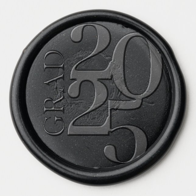 Typography Graduation Class Year Wax Seal Sticker (Front)