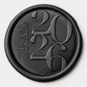 Typography Graduation Class Year Wax Seal Sticker