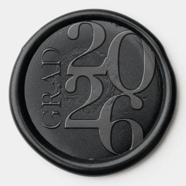 Typography Graduation Class Year Wax Seal Sticker | Zazzle