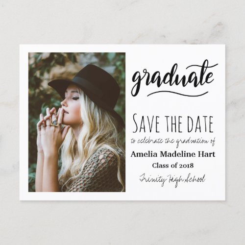 Typography Graduation Party  Save The Date Photo Postcard