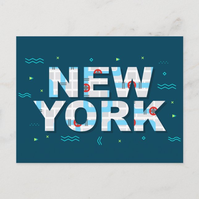 Typography Graphic | New York City, New York Postcard (Front)
