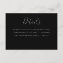 Typography Gray Black Wedding Details