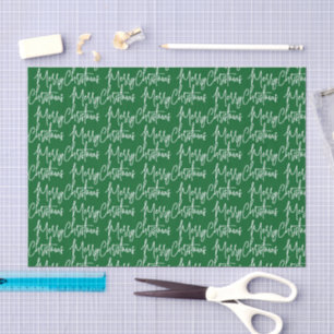 Typography Green Merry Christmas Tissue Paper