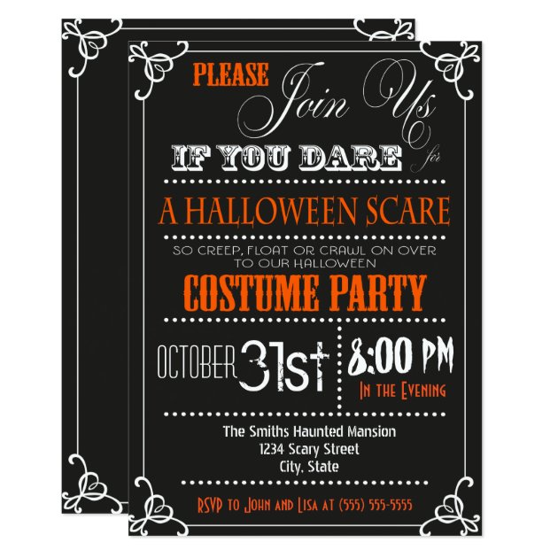 Typography Halloween Party Invitation