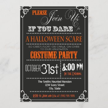 Typography Halloween Party Invitation by SoSpooky at Zazzle
