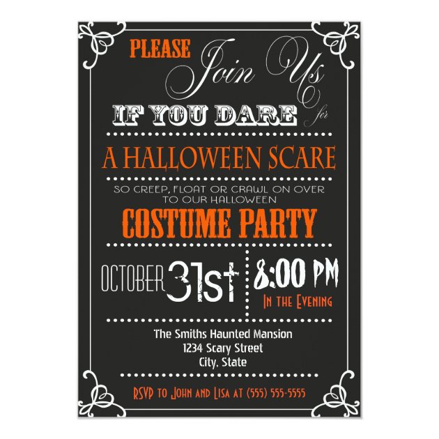 Typography Halloween Party Invitation
