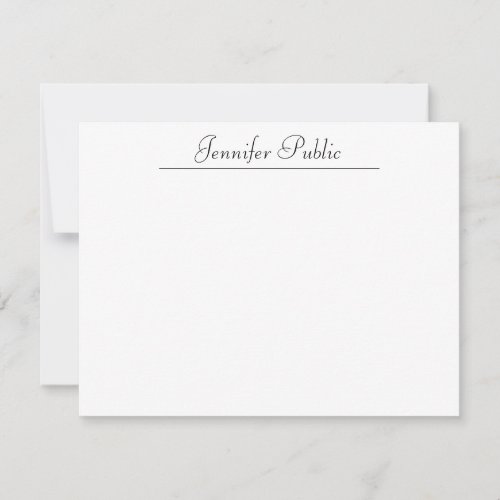 Typography Hand Script Name Text Minimalist Modern Note Card