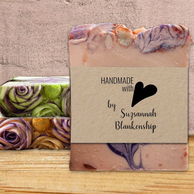 Typography Handmade Custom Name Heart Rubber Stamp (Creator Uploaded)