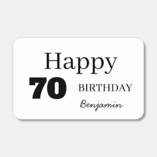 Typography Happy 70th Birthday with Name Matchboxe Matchboxes
