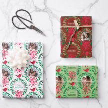 Typography Happy Holidays Photo Wreath From Both