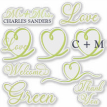 Typography Heart Monogram Sticker