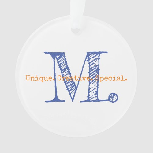 Typography Initial Affirmation Words Keepsake Ornament