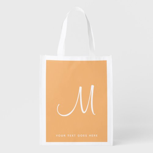 Typography Initial Letter Monogram Customer Grocery Bag