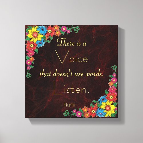 Typography _ Inspirational Quote by Rumi Canvas Print