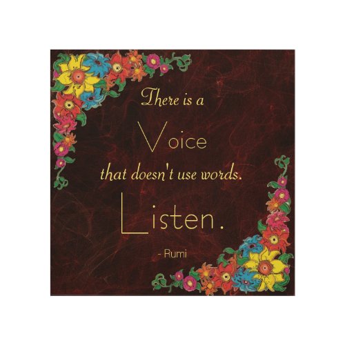 Typography _ Inspirational Quote by Rumi Wood Wall Art