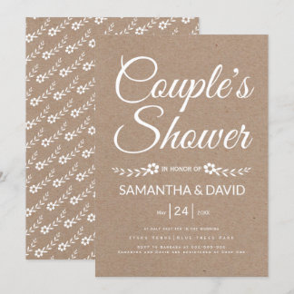 Typography kraft paper couple's shower wedding invitation
