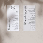 Typography Laurel Wreath Monogram Wedding<br><div class="desc">Elegant 9x4 wedding program in a black and white typography design with a laurel wreath monogram and beautiful fonts. Typography wedding program with a greenery monogram and beautiful fonts. Flat wedding program with an elegant monogram and beautiful fonts and greenery details in black against a white background.</div>