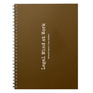 Typography Legal Mind Law Student Trendy Brown Notebook