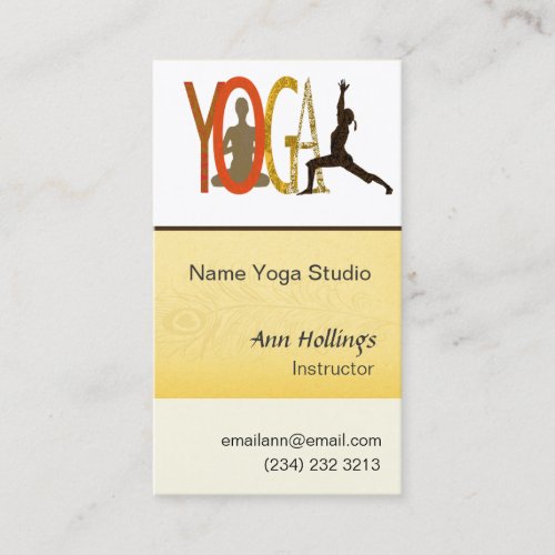 Yoga Instructor &amp; Coach Business Card Templates