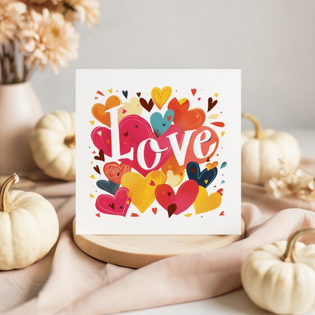 Typography Love and Hearts Valentine's Day Card (Creator Uploaded)