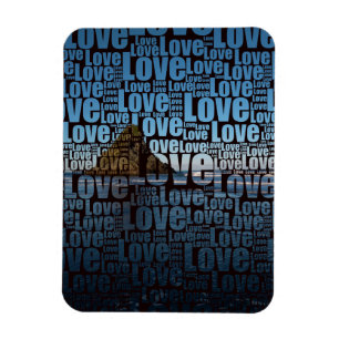 Typography LOVE Custom Seascape Photo Magnet