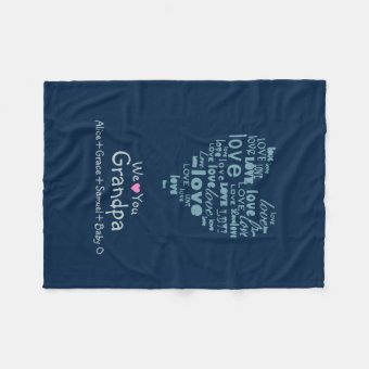 Typography Love Heart "We Love You" Personalized Fleece Blanket | Zazzle