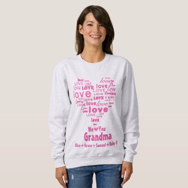 Typography Love Heart "We Love You" Personalized Sweatshirt (Front Full)