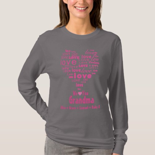 Typography Love Heart We Love You Personalized T_Shirt