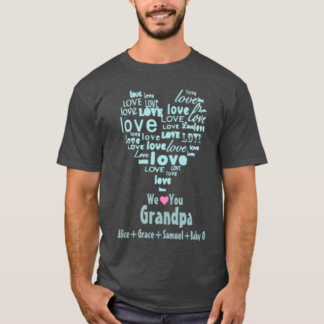 Typography Love Heart "We Love You" Personalized T-Shirt (Front)