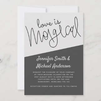Typography Love is Magical Handwritten Wedding