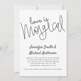 Typography Love is Magical Handwritten Wedding