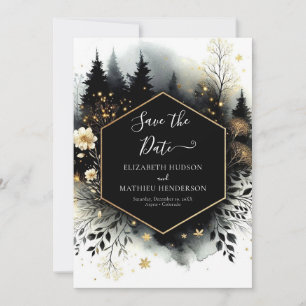 Typography Lovely Enchanted Forest Wedding Save The Date