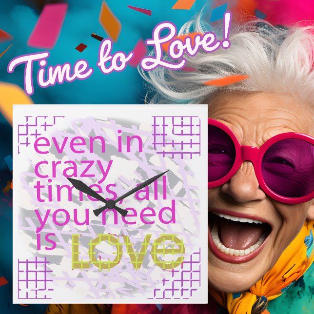 Typography Loving Inspiration  Square Wall Clock (Creator Uploaded)