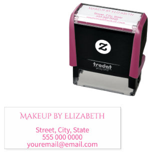 Typography Makeup Studio Name Return Address Self-inking Stamp