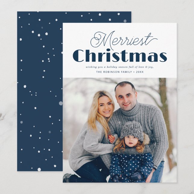 typography merriest christmas holiday card (Front/Back)