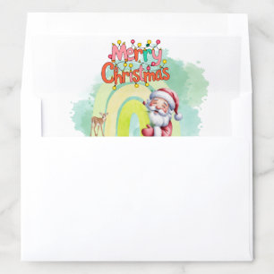 Typography Merry Christmas and Lights & Deer Envelope Liner