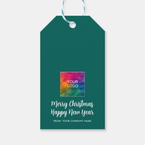 Typography Merry Christmas Happy New Year Logo Gift Tags