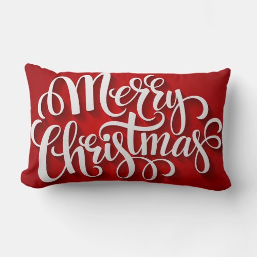 Typography Merry Christmas Holiday Pillow