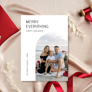 Typography Merry Everything Beach Family Christmas Holiday Card