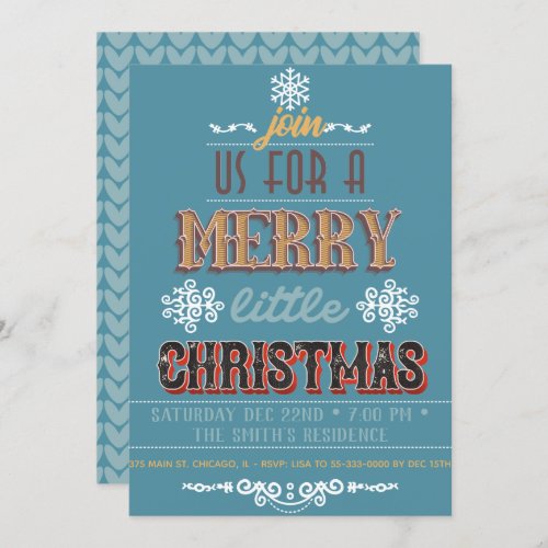 Typography Merry Little Christmas Party Invitation