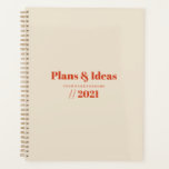 Typography Minimalist Planner Design<br><div class="desc">Modern typography design in pastel colors for your personalized planner. Select the ''Customize it'' button to change text size,  text color if it is needed.</div>