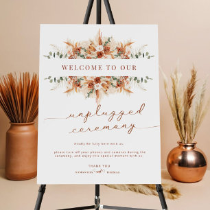 Typography Minimalist Unplugged Ceremony Sign