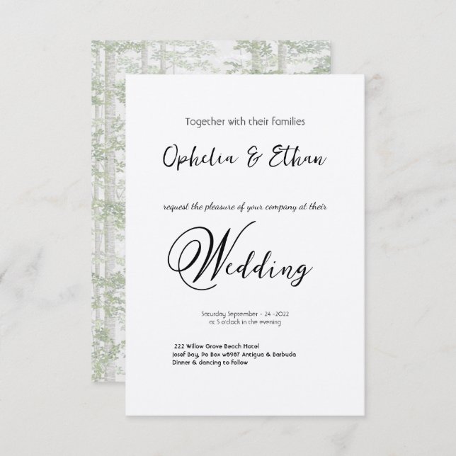 Typography Minimalist Wedding Invitation (Front/Back)
