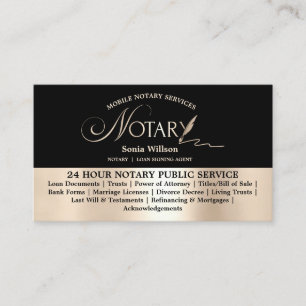 Typography Mobile Notary & Loan Signing Agent Law Business Card