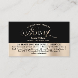 Typography Mobile Notary & Loan Signing Agent Law Business Card