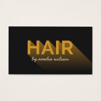 Typography Modern Dark Charcoal Hair Stylist Business Card