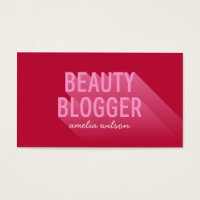 Typography Modern Dark Pink Beauty Blogger Business Card